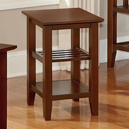 Chairside Table with 2 Shelves